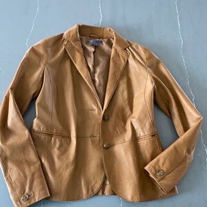 Vince Camel Leather Blazer